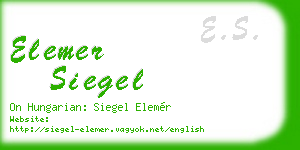 elemer siegel business card